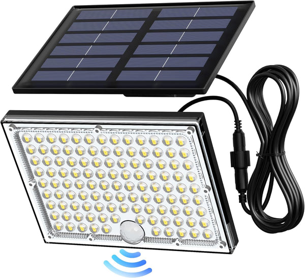 JACKYLED 113LED Solar Lights Outdoor with Motion Sensor, Waterproof Dusk to Dawn Security Flood Lights for Patio