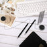 Security Pen Set with Bead Chain and Pen Holder, Desktop Pens with Chains, Blank Ink Refills for Office Bank Supplies,
