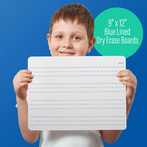 Flipside 9 x 12 Handwriting Dry Erase Board - Class Pack, 12 Bulk, Assorted