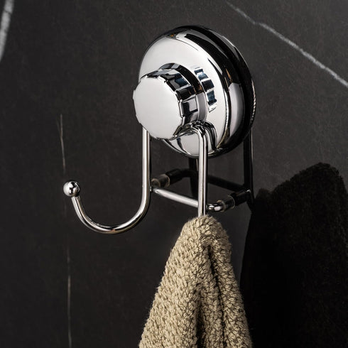 (2 Pack) HASKO accessories - Powerful Vacuum Suction Cup Hooks - Organizer for Towel, Bathrobe and Loofah - Strong