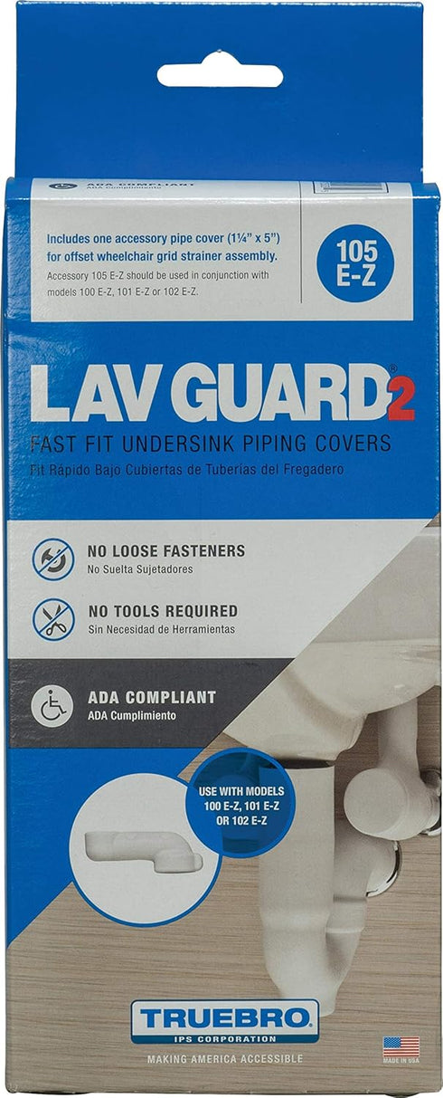 82195 Lav Guard 2 100 Series Undersink Molded Vinyl 5" Offset Tailpiece Strainer Cover, China White