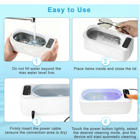 ylkjny 55KHz 400ml 4 Ultrasonic Jewelry Cleaner, Ultrasonic Cleaner with Cleaning Modes & LED Light, Ideal for Jewelry