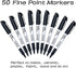 Shuttle Art Permanent Markers, 50 Pack Black Permanent Marker set,Fine Point, Works on Plastic,Wood,Stone,Metal and Glass for Doodling, Marking by Shuttle Art