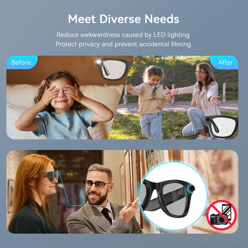 AMVR 12Pcs LED Light Bloking Stickers Compatible with Ray-Ban Meta Wayfarer/Skyler/Headliner/Oakley Meta HSTN Smart