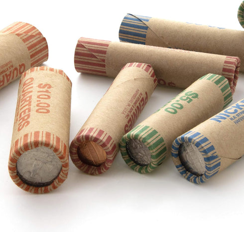BAZIC Coin Wrappers Rolls, Assorted Quarter Dime Nickel Penny, Made in USA, Durable Preformed Paper Tubes (36/Pack)