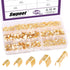 Swpeet 525 Pcs Non-Insulated U Shape Wire Crimp Copper Terminal Connector Kit, Gold TC-1 TC-A TC-B TC-C TC-T, Ring Lugs