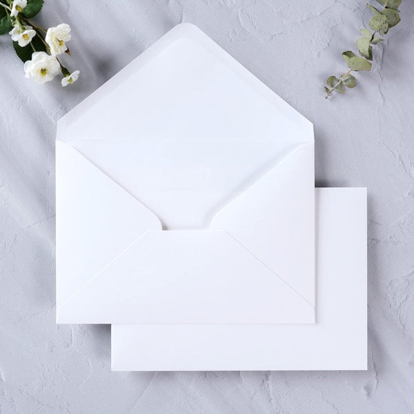 PONATIA 50 PCS/Pack White A7 Envelopes, 5.25 x 7.5'', Perfect for 5 x 7'' Wedding Invitation Cards, Christmas Gift Cards