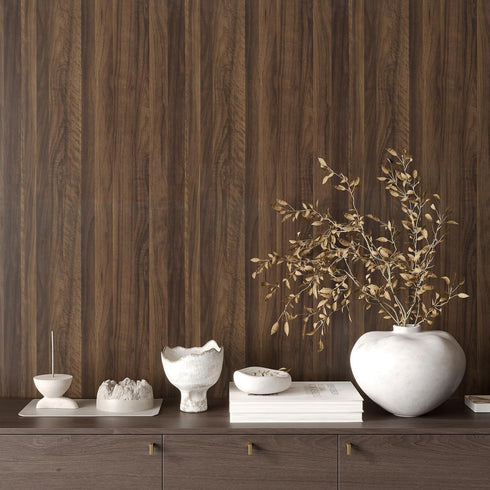 12"x472" CHIHUT Realistic Walnut Wood Grain Contact Paper Peel and Stick Removable Brown Wood Wallpaper for Kitchen