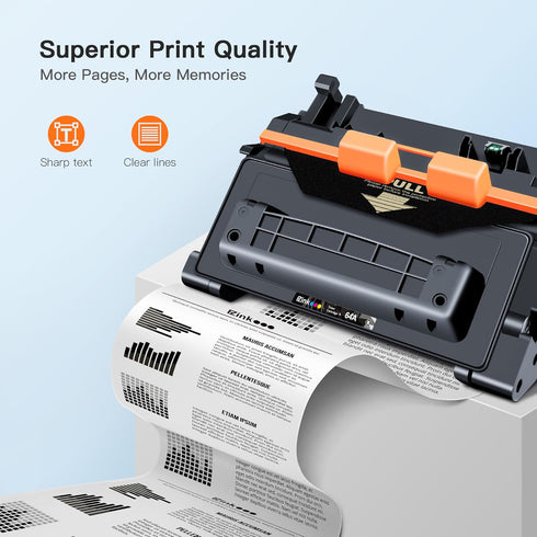 E-Z Ink Compatible Toner Cartridge Replacement for HP 64A CC364A 64X CC364X for Laserjet P4014N P4015N (Black)