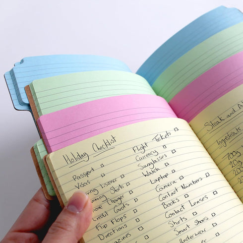 Suck UK A5 Tabbed Notebook: Study Notebook, Project Note Pad & Planner, Colored Paper with Tabs, Kraft