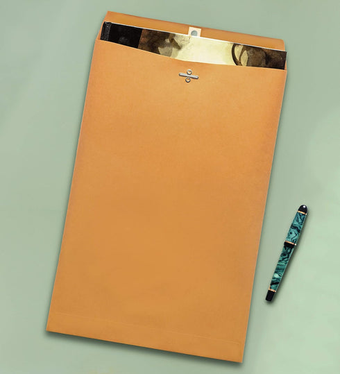 Clasp Envelopes - 10x15 Inches Brown Kraft Catalog Envelopes - 30 Pack with Gummed Seal