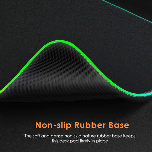 KTRIO RGB Large Gaming Mouse Pad, Stitched Edges, Superior Micro-Weave Cloth, Non-Slip Base, Water Resistant, 31.5 x