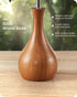 E26 LW09TL05 Small Table Lamp, Wood Bedside Lamp with White Linen Lampshade & Dark Wood Base, Mid Century Modern