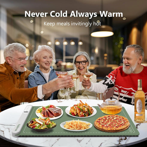 6 Settings,6 Food Warming Mat - Day Gifts & Kitchen Gadget, Electric Warming Tray with Heat Timers,Graphene Rapid