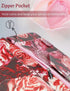5" 9" Server Book for Waitress with Zipper and Magnetic Pocket X Rose Flower Waitress Book Red Waiter Book Wallet