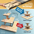 Store DS THE DISPLAY Corner Natural Wooden Tiered Display Stand for Vendor Events, Display Shelves for Craft Shows