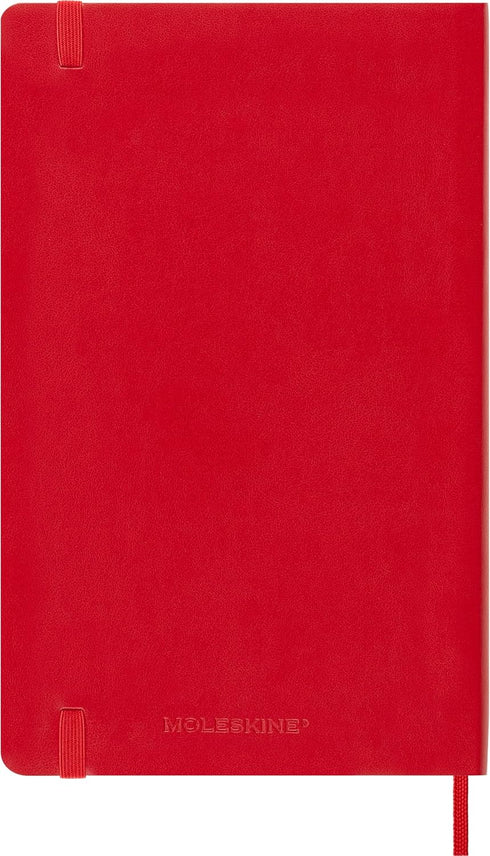 Moleskine Classic Notebook, Soft Cover, Large Ruled/Lined, Scarlet Red, 5" x 8.25", 192 Pages