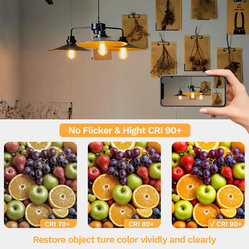 Bulbs E26 2700K 750LM ST19 Bulb 75W Dimmable Bulb 90+ 3 Pack Edison Medium Base Soft White, Vintage LED Filament Clear