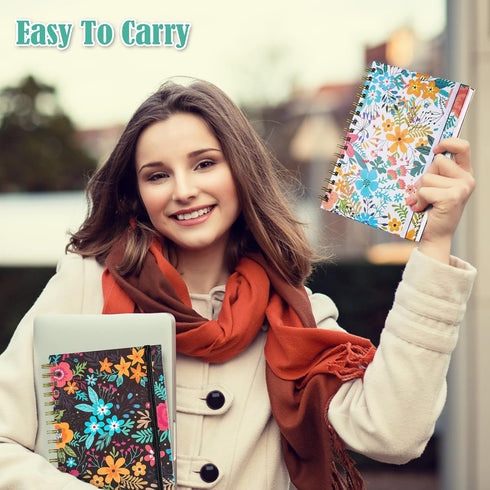 Spiral Notebook, B5 Lined Journal for Women, Hardcover with 2 Pockets, College Ruled, 160 Pages, 7.48" x 10"