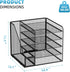 Marbrasse Desk Organizers, Black 5-Tier Paper Letter Tray Organizer with File Holder for Office Desk Accessories