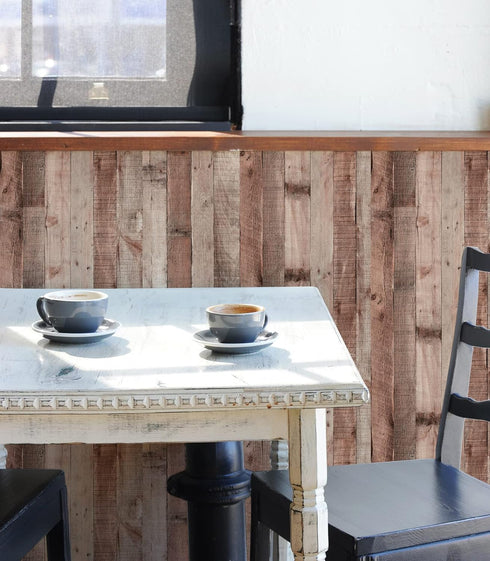 Yun-aeon Natural Wood-Cinnamon Contact Paper, 17.3"x 80", Removable Vintage Faux Wood Wallpaper for Kitchen