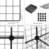 C&AHOME 9-Cube Wire Cube Storage Organizer, Metal, Modular Bookshelf, Ideal for Home, Living Room, Office (Black)