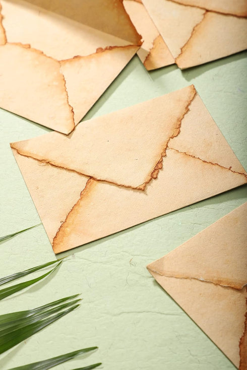 Wanderings Handmade Antiqued Envelope with Deckle Edge - 6.25 x 9.25 inch - Package of 25 for Writers and Invitations