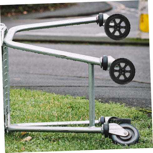 2pcs Shopping Cart Replacement Wheels Collapsible Utility Trolley for Folding Carts
