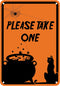 Reflective Aluminum Halloween Sign - "Please Take One" 7" x 10"