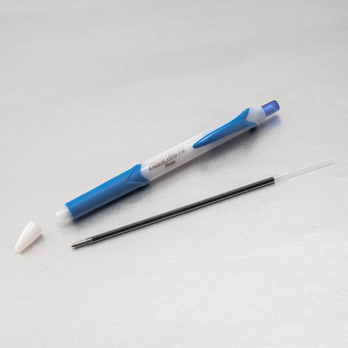 Pentel GlideWrite Ballpoint Pen with TechniFlo Ink, (1.0mm) Medium Line, Light Blue Ink, Box of 12 (BX910-S1)