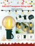 25FT G40 27 Bulbs, LED Outdoor Christmas String Lights Waterproof, Hanging Globe Patio Lights with LED Shatterproof