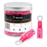 Wirefy 150 PCS Heat Shrink Ring Terminals #6, Resistant Ring Connectors, Eyelet Wire Connectors, Red 22-16 AWG