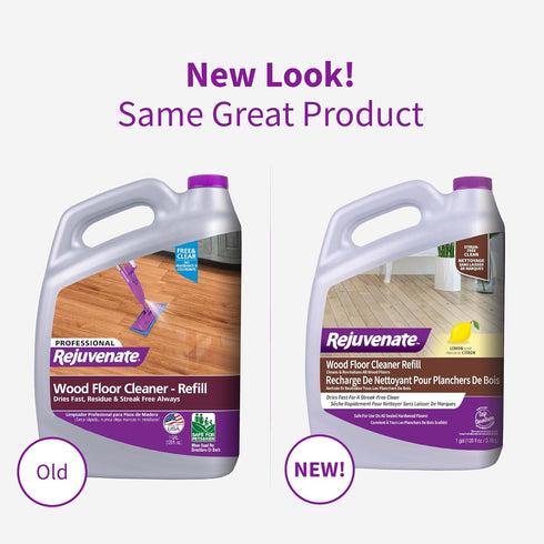 1 Rejuvenate Wood Floor Cleaner Refill, Gallon, Cleans and Protects All Sealed Hardwood Floors and Dries Fast for a