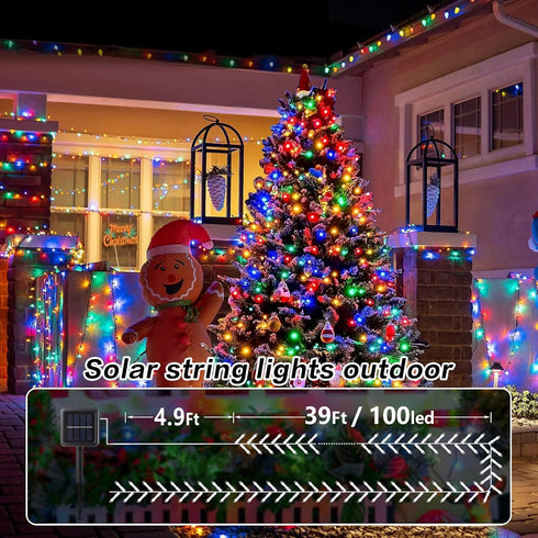 4-Pack 400 156Ft 8 SyouHome Solar String Lights, LED Extra-Long Solar Christmas Lights Outdoor Waterproof, Modes