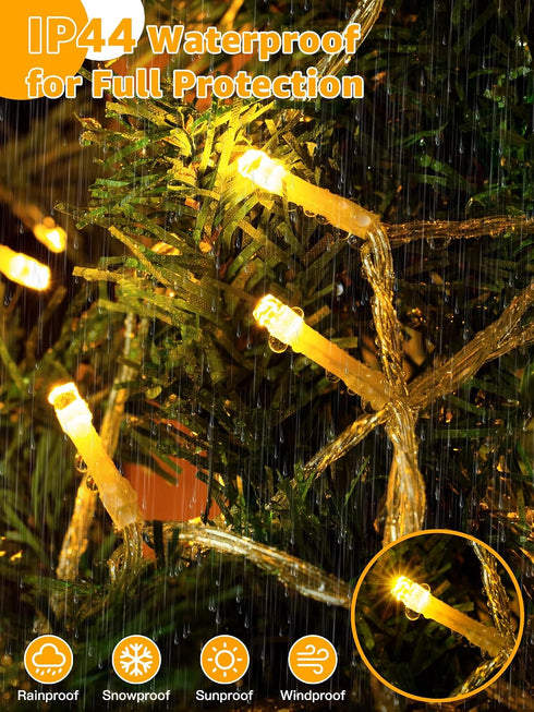 600LED 98FT, 8 Dimmable Guhope Christmas String Lights Waterproof String Lights with Remote and Timer, Modes Christmas