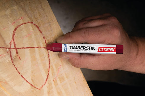 Markal 200 Lumber Crayon, Economical Wax Based Marker, 1/2" Hex, 4-5/8" Length, Red (Pack of 12)