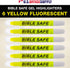 U.S. Office Supply Bible Safe Highlighter Set of 6, Yellow Fluorescent Markers, No Bleed, Fade or Smear, Safe Gel