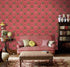 Y9151 Luxury Damask Wallpaper 17.7in x 9.8ft, Red Self Adhesive Removable Contact Paper for Home Decoration