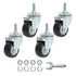 Finnhomy 2 Inch Heavy Duty Stem Caster Wheels, Set of 4, 5/16"-18 x 1" Premium Polyurethane, Black, Anti-wear Smooth