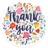 easykart 500 Thank You Stickers 1.5" Round Multi Color Flower Design for Birthdays, Weddings, Giveaways