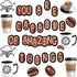 Teling 89 Pcs Industrial Cafe Bulletin Board Set, Coffeehouse Themed Classroom Decor, Bulletin Board Themed Sets for