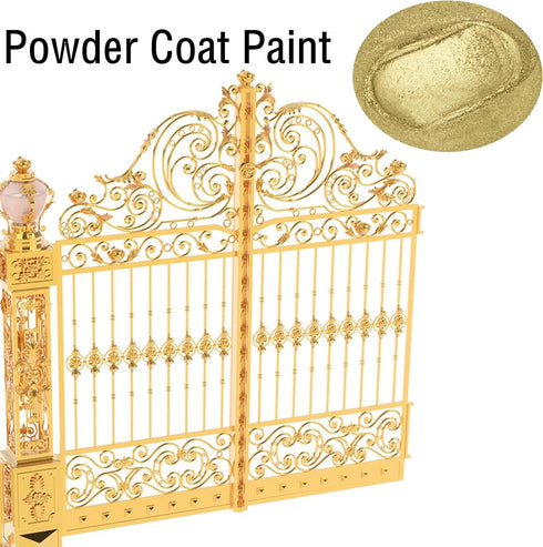 Powder Coating Powder for Metal Surfaces, Perfect for Car Paint, Building Materials, Gold, 4 oz