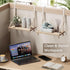 YOYUTOX 2 Pack 11.8" Fabric Wall Cubicle Shelf, Wooden Hanging Cubicle Shelf Organizer with Hooks, Dual Mounting