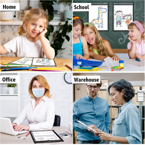 56 Pack 10 13.8 Inch Job Ticket Holders Reusable Dry Erase Pockets Plastic x Shop Ticket Holders Sheet Protectors Job