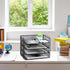 EASEPRES 4 Tier Stackable Desktop Document Letter Tray Organizer, The Mesh Collection, Black