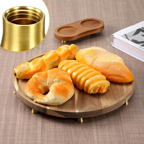 Fibraze 4 0.59 Inch Pcs Brass Cutting Board Feet, Feet for Cutting Board with Screws and Washers Gold Furniture Legs
