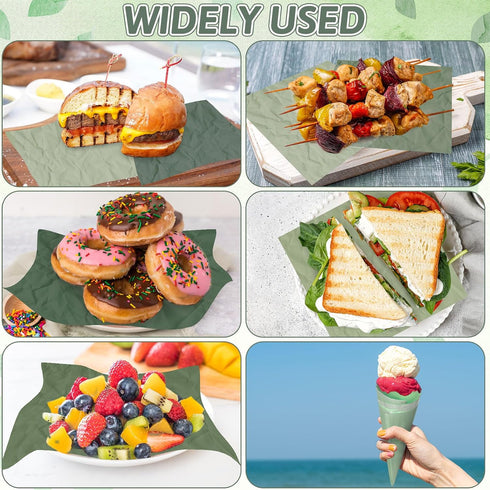240 3 Whaline Sheets Sage Green Wax Paper Solid Green Deli Paper Colors Sandwich Wrapping Tissue Basket Liner for Food