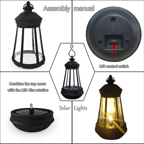 VIOYOUNS 2Pack Replacement(5.5x3) Mini Solar Lantern Lights Replacement - Garden Decor Outdoor Lighting Decorative