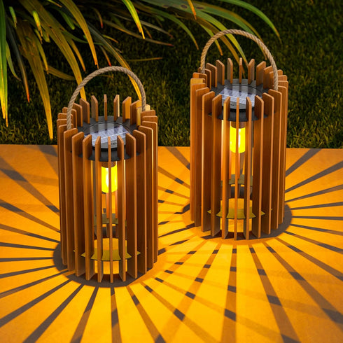 2-Pack Solar Lanterns Outdoor Hanging Portable Table Top Decorative Lamp DIY Lantern