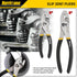 7-Piece Set 8" 8"/6" 7" 6" 6" HURRICANE Pliers Water Pump, Slip Joint, Linesman, Diagonal, & Mini Long Nose, Carbon